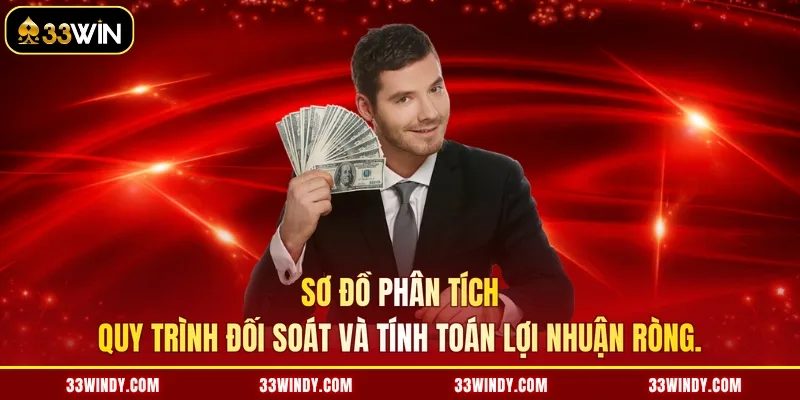 Sơ đồ phân tích quy trình đối soát và tính toán lợi nhuận ròng.